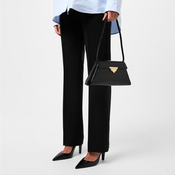 Prada Triangle Show Pointed Toe Pump Heels Black Size 39.5 EU / 9.5 US NIB - Picture 10 of 11